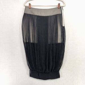 LAMB Gwen Stefani Pants Women 4 Black Silk Organza Harem Sheer Pleated Gothic